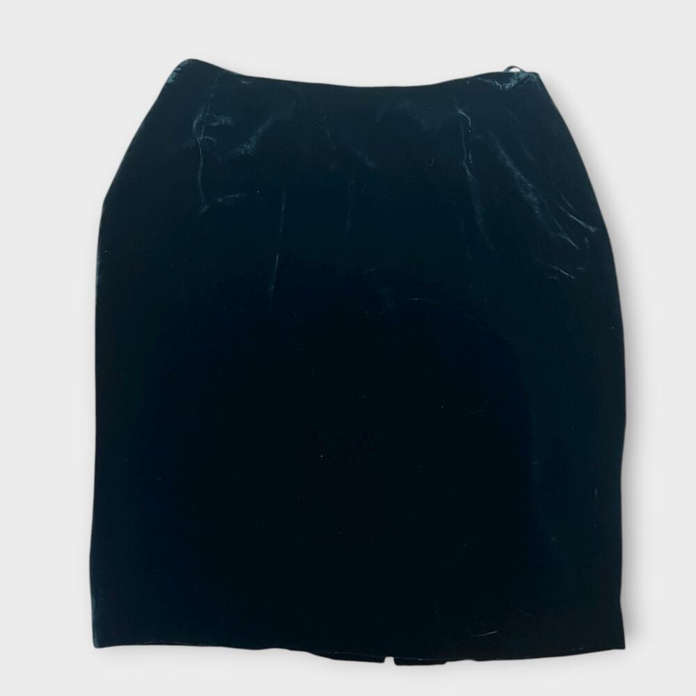 Vintage‎ Emanuel Ungaro Black Velvet Mini Skirt Silk Blend 6
